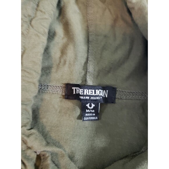 TRUE RELIGION Horseshoe Box Sleevelesss Hoodie Tank Mens Medium Dark Green - Picture 3 of 9